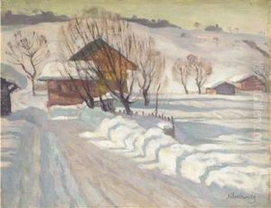 A Farm Under The Snow by Arnold Borisovich Lakhovsky