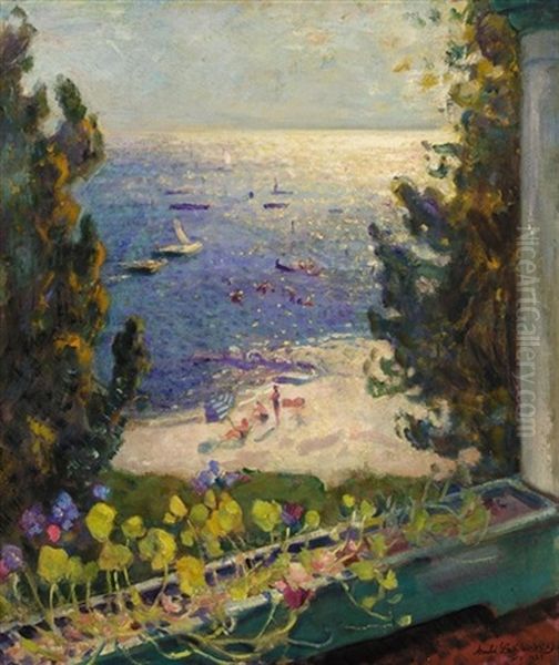Terrace Overlooking The Beach, Long Island - view 1