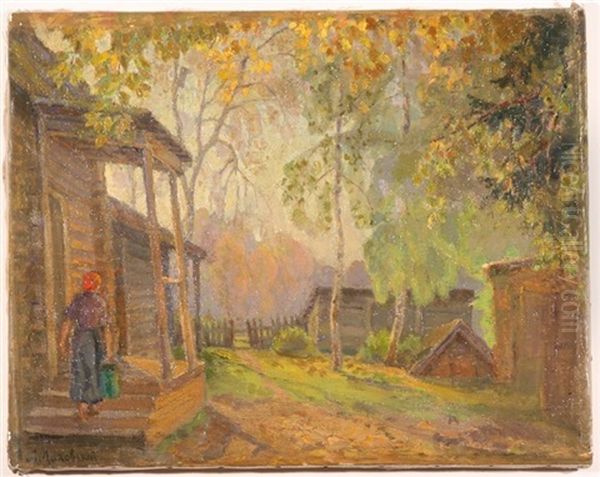 Woman Carrying Water From The Well - view 1