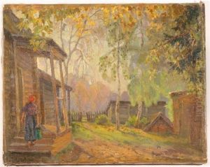 Woman Carrying Water From The Well by Arnold Borisovich Lakhovsky