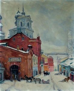 Russian Street In Winter