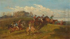 The Horserace by Francois-Hippolyte Lalaisse