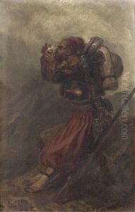 Zouave Au Repos Allumant Sa Pipe