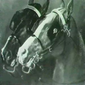 Two Horses by Francois-Hippolyte Lalaisse