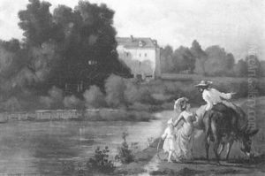 Elegante Et Cavalier En Bord De Riviere Elegante Et Cavalier En Bord De Riviere