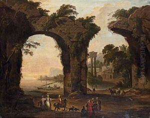Ruines Antiques Animees De Personnages by Jean Baptiste Lallemand