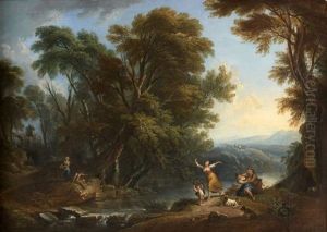 Paysage Et Scene Galante by Jean Baptiste Lallemand
