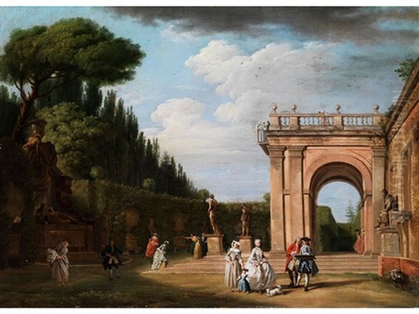 Garten Der Villa Ludovisi In Rom (after Claude Joseph Vernet) - view 1