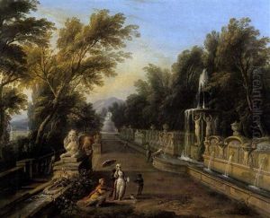 Perspective De Fontaine Animee De Personnages Habilles A L'orientale by Jean Baptiste Lallemand