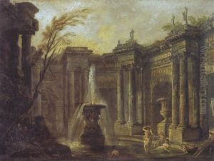 Caprice Architectural A La Fontaine by Jean Baptiste Lallemand