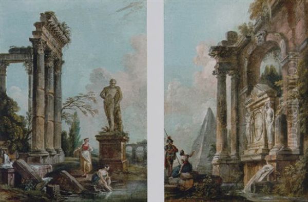 A Capriccio With The Pyramid Of Caius Cestuis - view 1