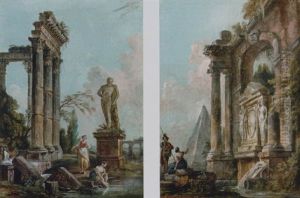 A Capriccio With The Pyramid Of Caius Cestuis by Jean Baptiste Lallemand