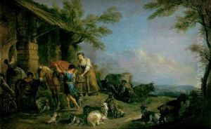 Pastores En Su Granja by Jean Baptiste Lallemand
