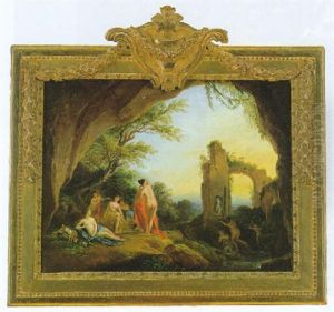 Diana Und Actaon In Einer Waldlandschaft Mit Ruine