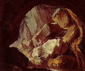 Personnage Romain Dans Les Grottes by Jean Baptiste Lallemand