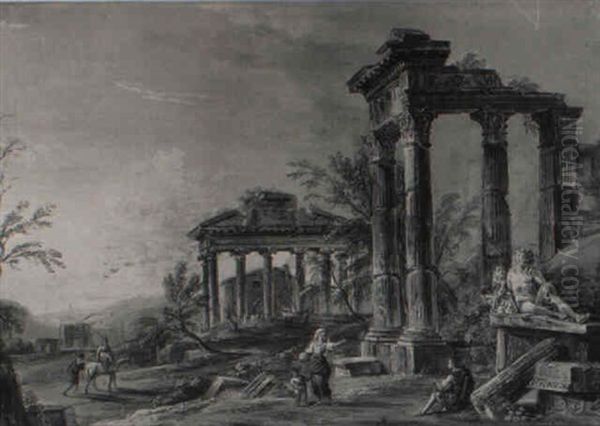 A Roman Capriccio With The Temple Of Jupiter Tonans... - view 1