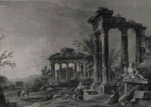 A Roman Capriccio With The Temple Of Jupiter Tonans... A Roman Capriccio With The Temple Of Jupiter Tonans...