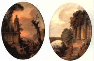 Classical Landscape With A Youth, Mother And Child Beside A Roman Statue Classical Landscape With A Youth, Mother And Child Beside A Roman Statue