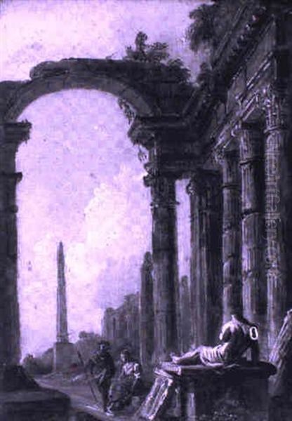 Ruines Antiques Animees De Deux Personnages - view 1