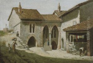 Antichi Caseggiati Con Figure by Odoardo Lalli