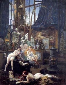 Autoportrait Dans L'atelier by Adolphe Lalire LaLyre