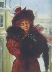Portrait De Femme Au Manchon by Adolphe Lalire LaLyre