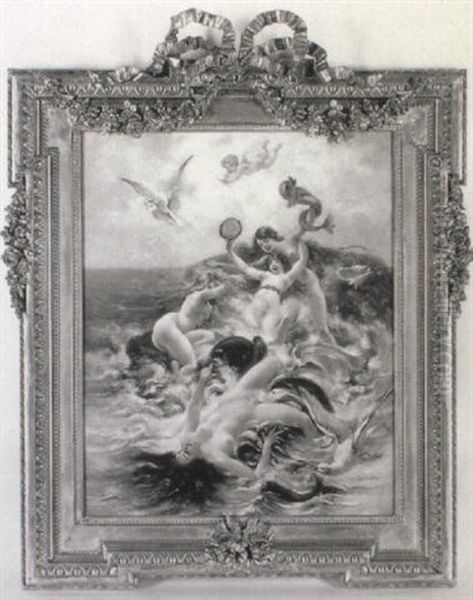 Sea Nymphs Disporting With A Dolphin - view 1
