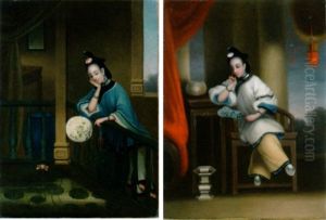 Interior With Elegant Chinese Lady Interior With Elegant Chinese Lady