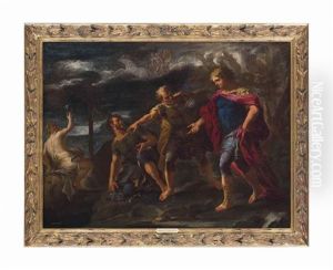 Rinaldo Called Back To Arms By Ubaldo And Carlo by Giovanni Battista Lama