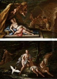 Venere Nella Fucina Di Vulcano (+ Diana E Atteone; Pair) by Giovanni Battista Lama