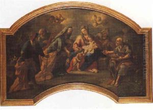 Madonna Con Bambino E San Giovannino, Con Santi by Giovanni Battista Lama