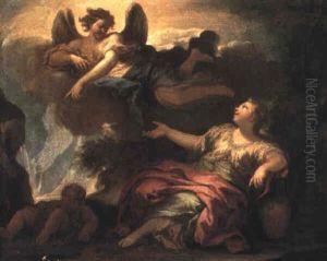The Angel Appearing To Hagar In The Desert by Giovanni Battista Lama