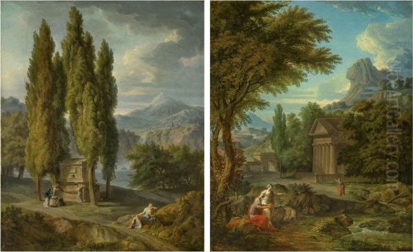 Orphee Abandonne A Sa Douleur Fait Preparer Un Sacrifice Auxcompagnes D'euridice Qui Ornent Son Tombeau De Fleurs - view 1