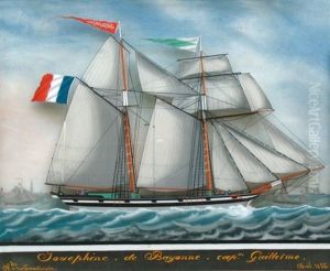 Le Brick "josephine" De Bayonne, Capt Guillerme by Alexandre Lamartiniere