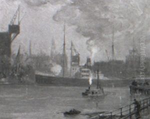 Fort Point Channel - Late Afternoon, Boston by Frederick Mortimer Lamb