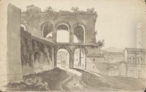 A View Of The Village Of Tivoli by Rene-Louis-Maurice Beguyer De Chancourtois