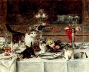 A Kitten Masquerade by Antoine Eugene Lambert