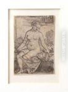 Judith Auf Einer Mauerbrustung by Barthel Beham