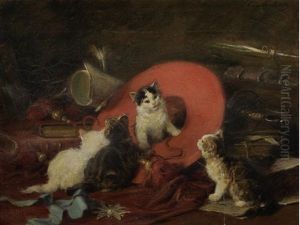 Cavalier Kittens by Louis Eugene Lambert