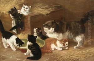 Playful Kittens by Louis Eugene Lambert