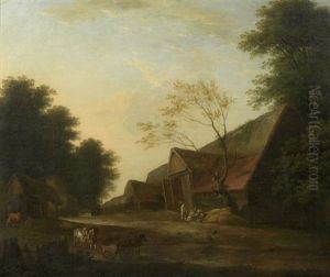 A Groom With Horses Approaching An Inn by George Lambert