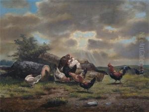 Chickens In A Landscape (+ Another; Pair) Chickens In A Landscape (+ Another; Pair)