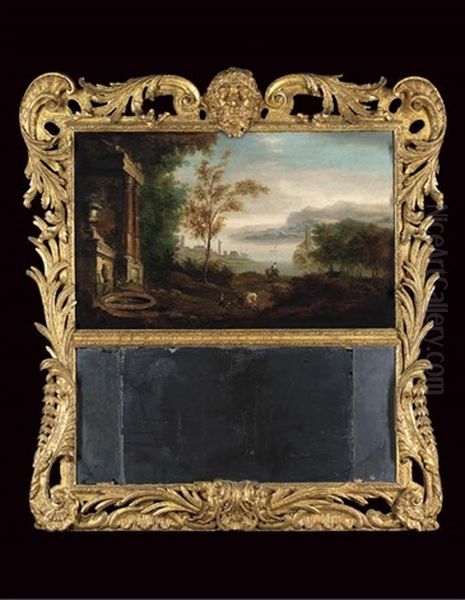 An Extensive Landscape With Classical Ruins And Figures In The Foreground - view 1