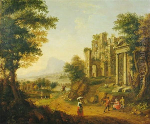Peasants In An Italianate Landscape - view 1