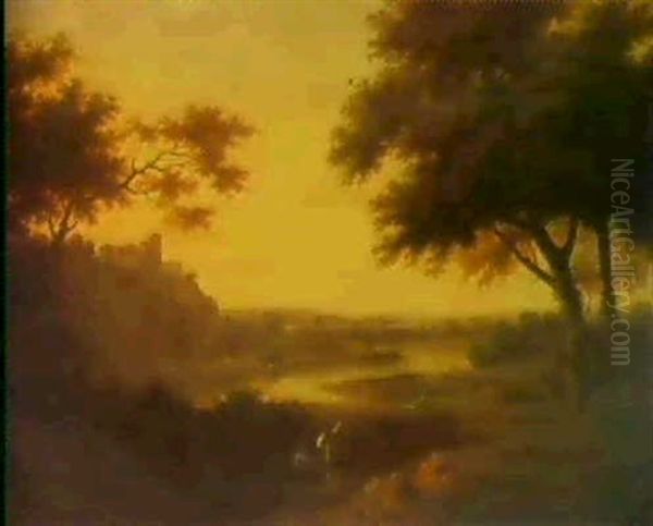 Italianate River Landscape With Figures In The Foreground - view 1