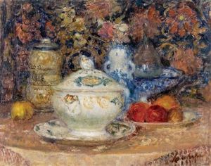 Nature Morte A La Soupiere Et Aux Fleurs