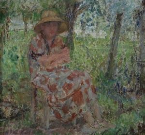 Femme Dans Un Interieur (+ Femme Dans Un Jardin, Smllr; 2 Works) by Joseph Lamberton