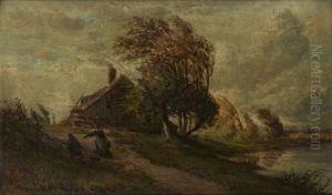 Le Retour Du Lavoir by Emile Charles Lambinet