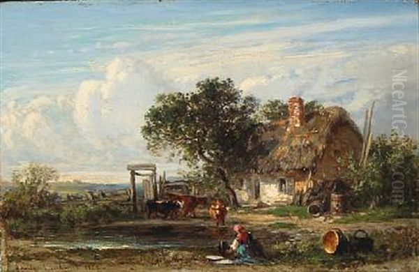 Laveuse Devant La Ferme - view 1