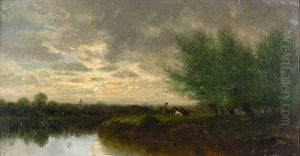 Sommerliche Flusspartie by Emile Charles Lambinet